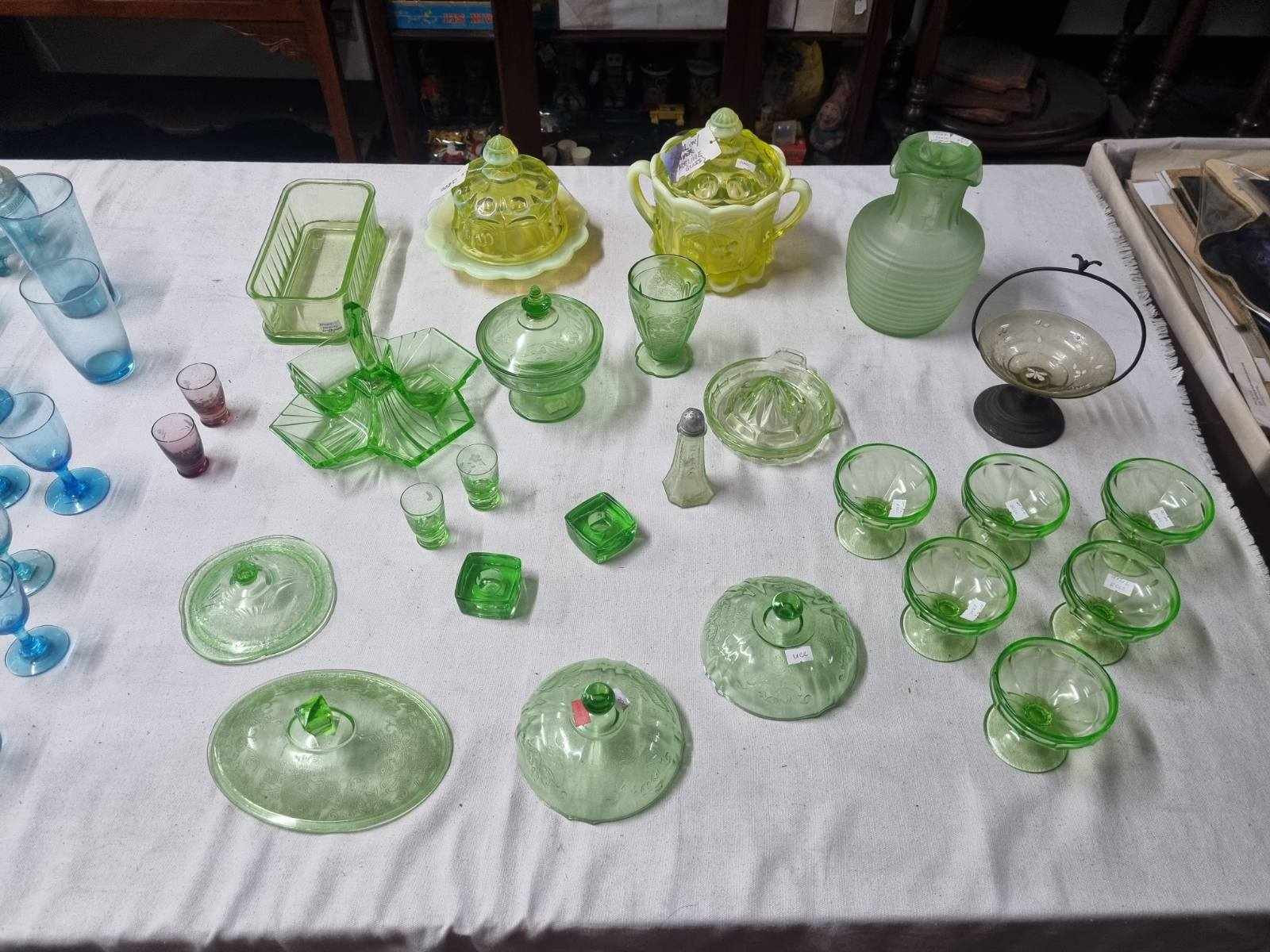 Blue & Green Depression Glass