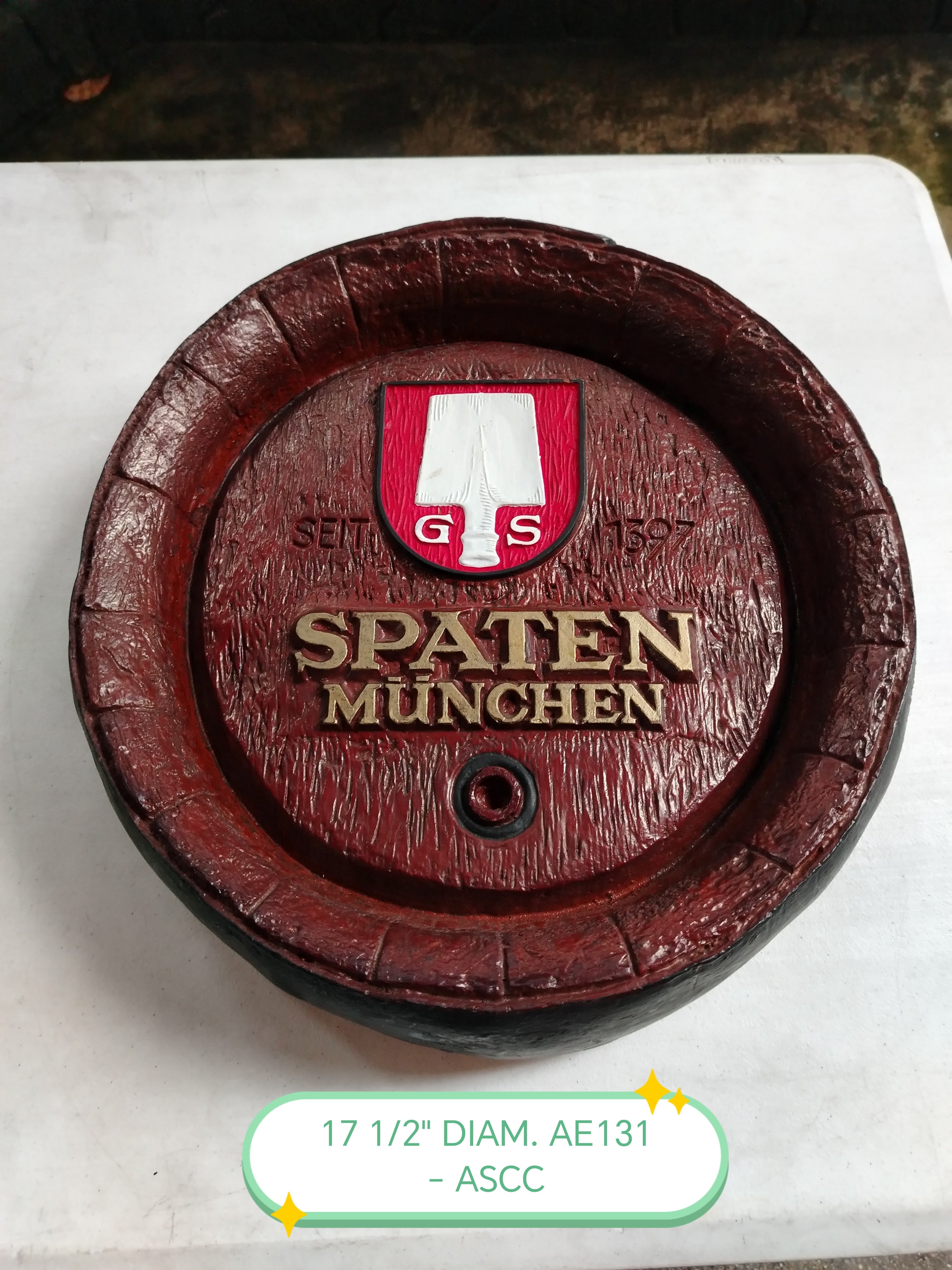 SPATEN MUNCHEN BARREL SIGN