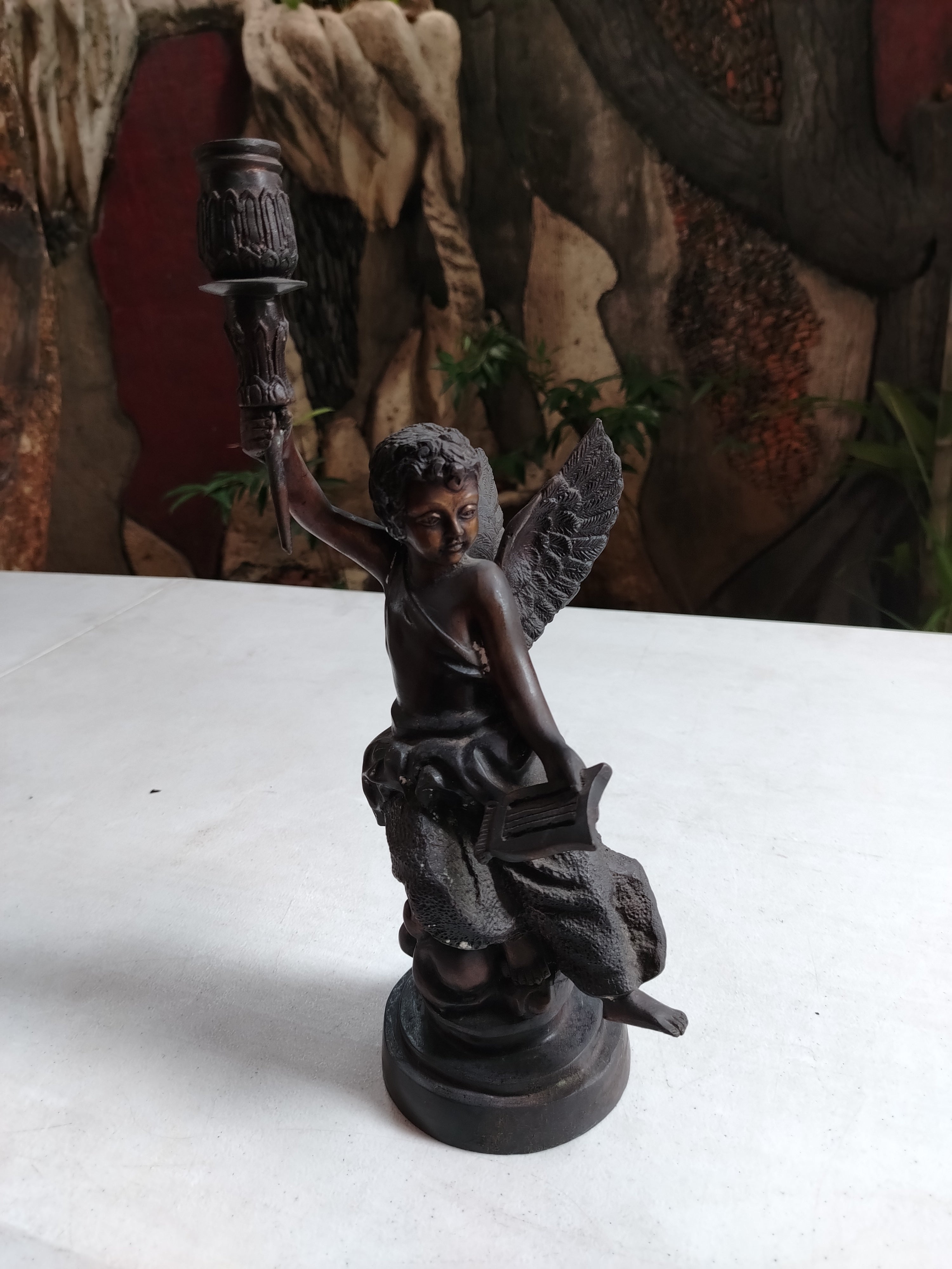 ANGEL BRASS CANDLE HOLDER SINGLE