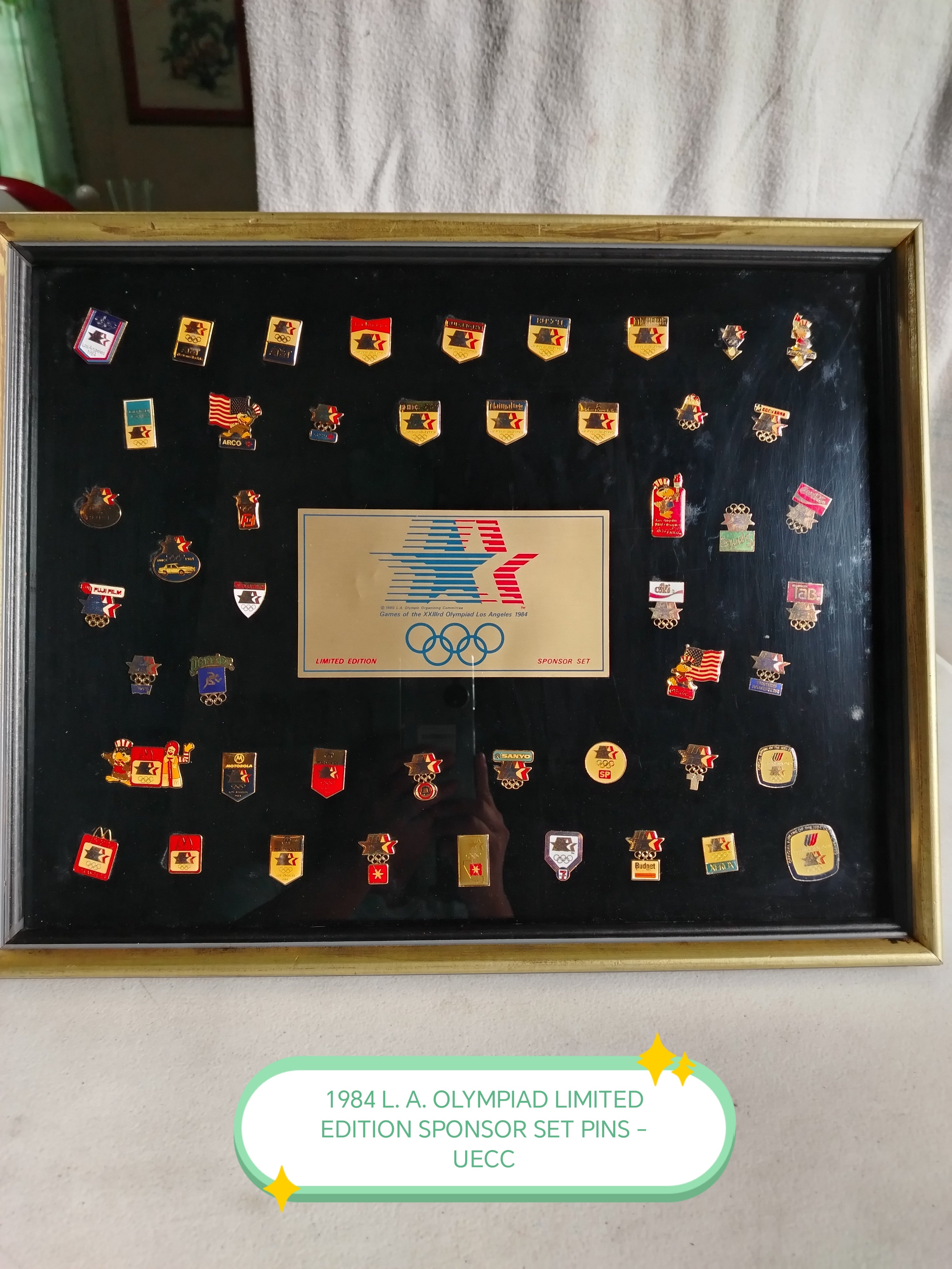 1984 OLYMPIC PIN W/ FRAME