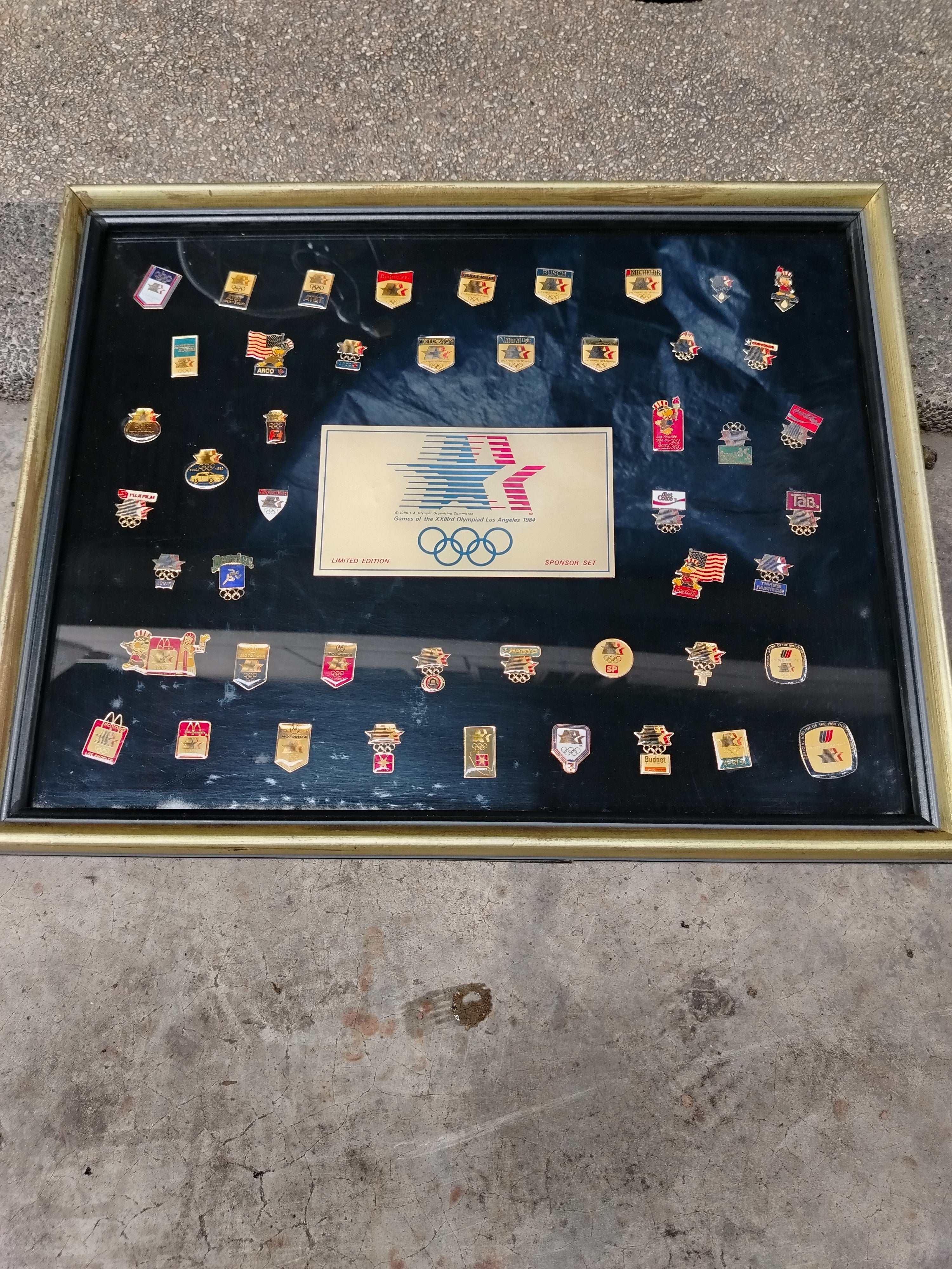 1984 OLYMPIC PIN W/ FRAME