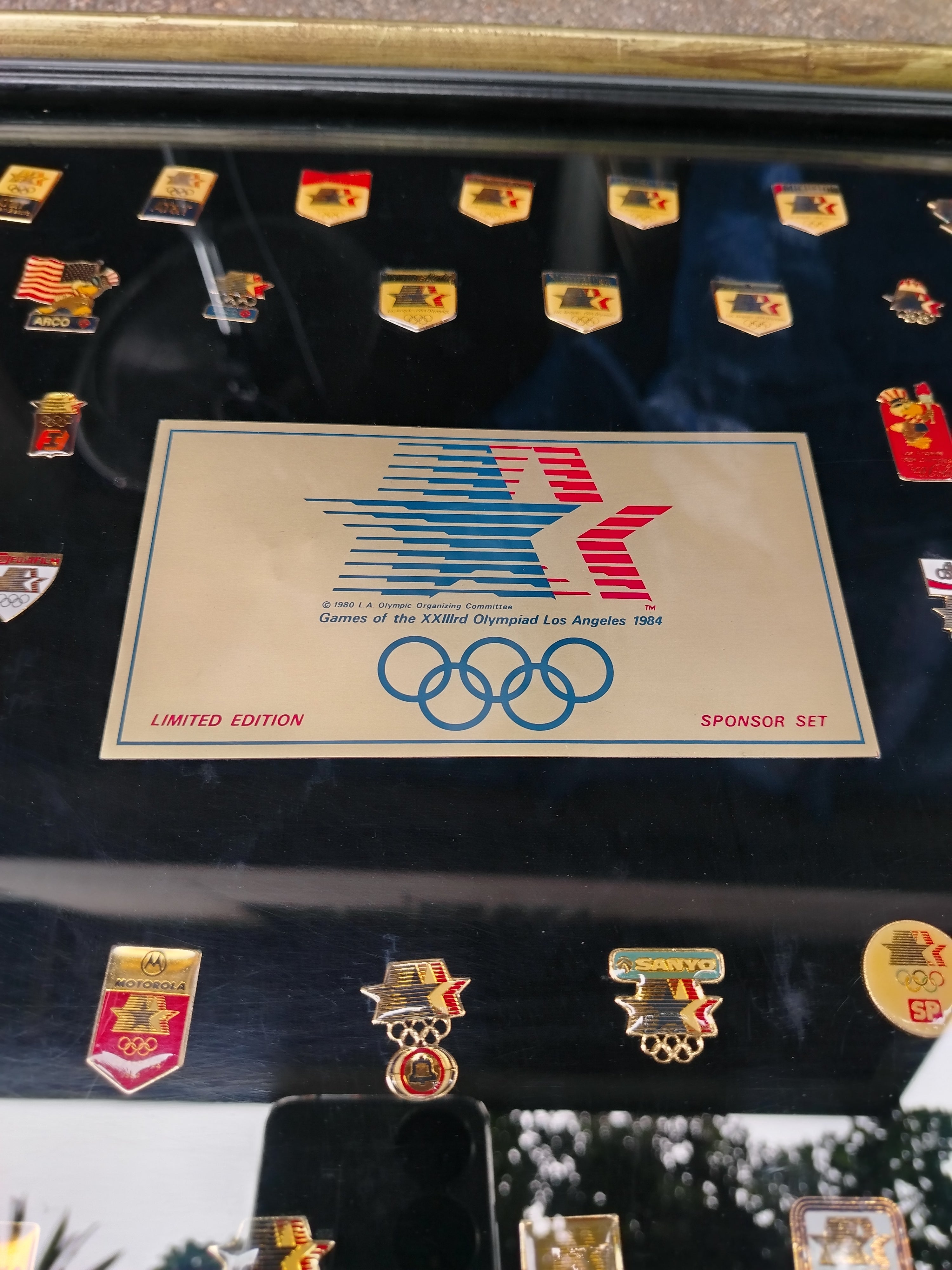 1984 OLYMPIC PIN W/ FRAME