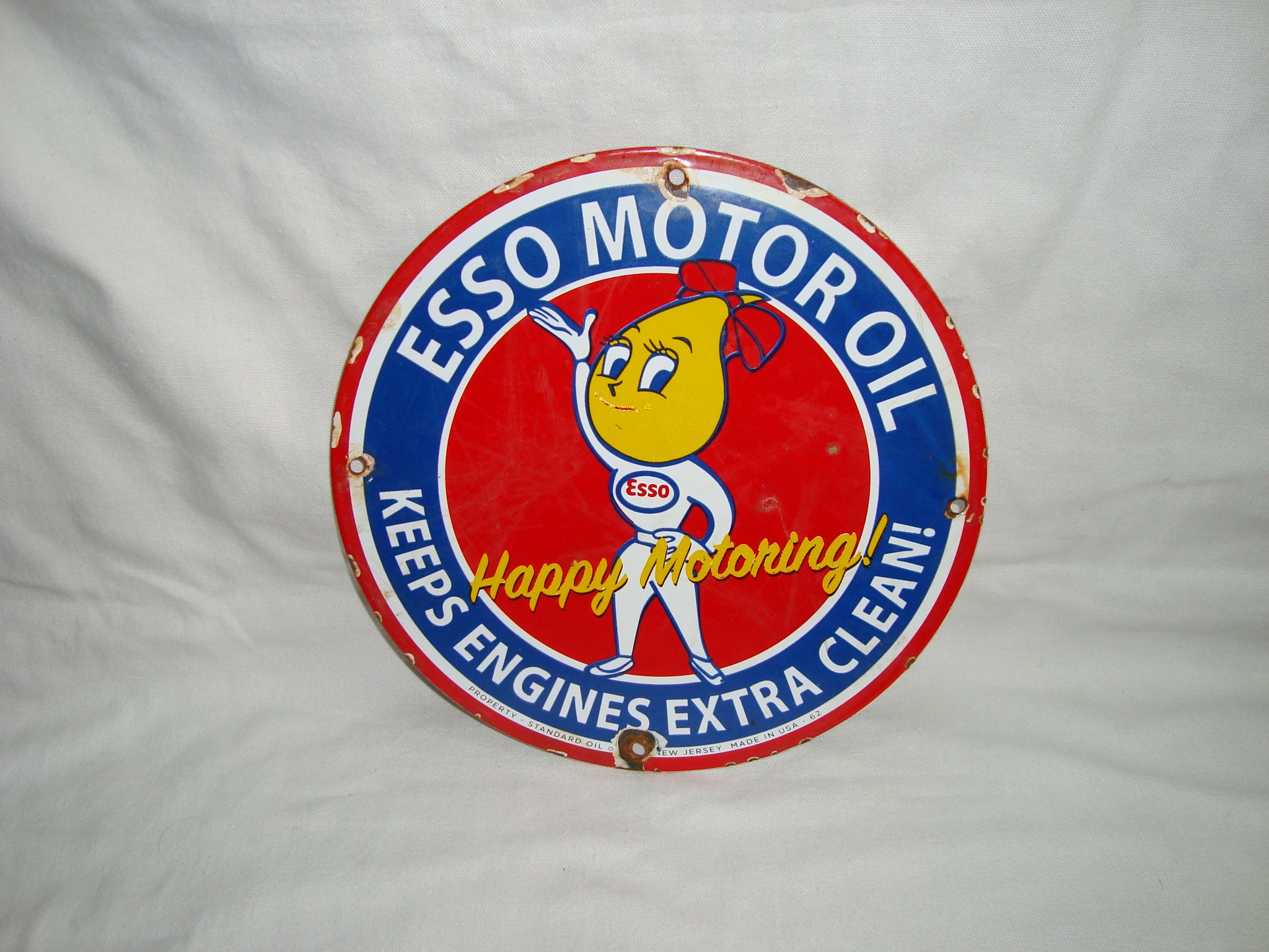 Esso Motor Oil Sign 12″ Diam.