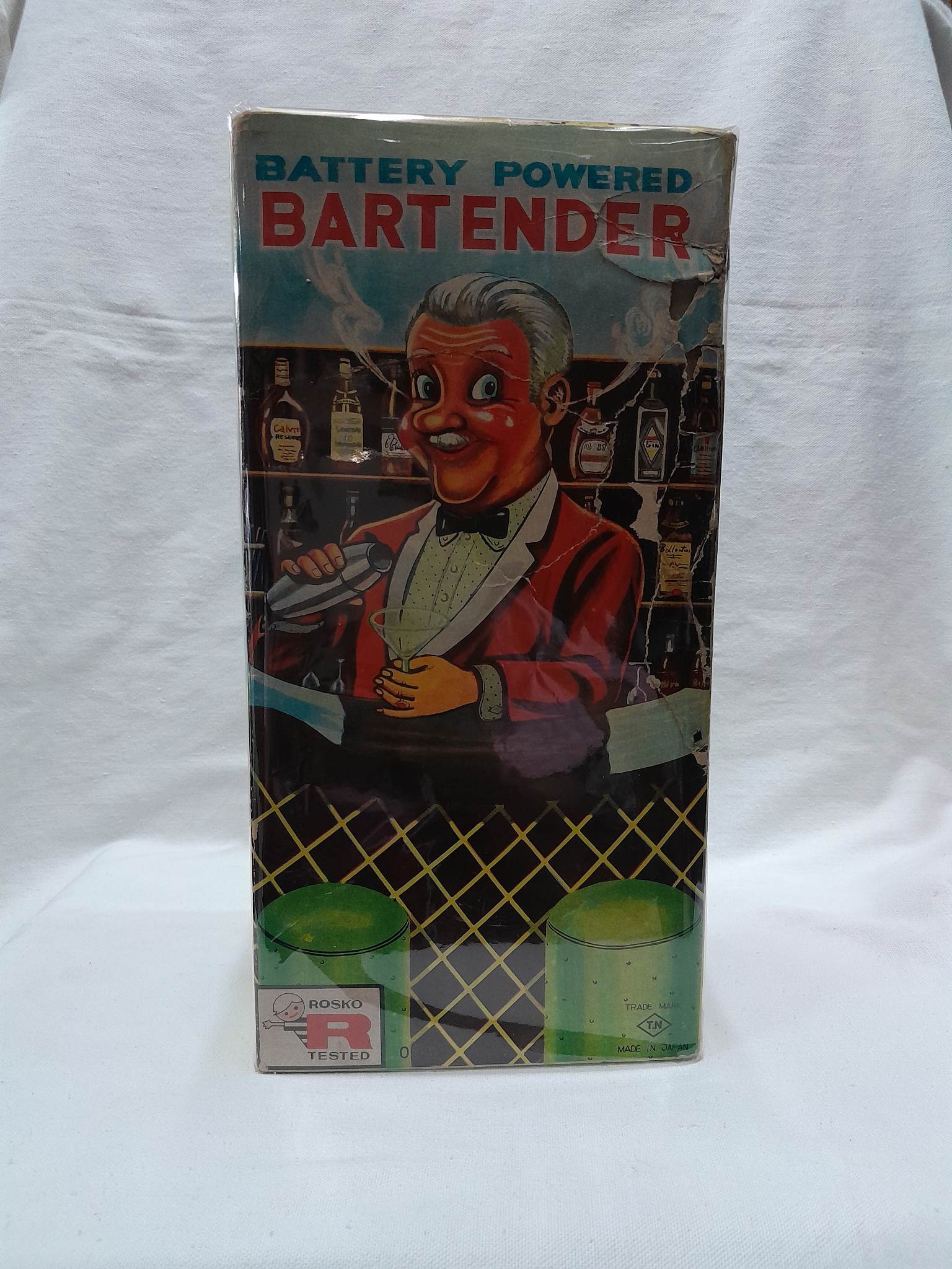 Vintage Bartender Tin Toy Working Condition