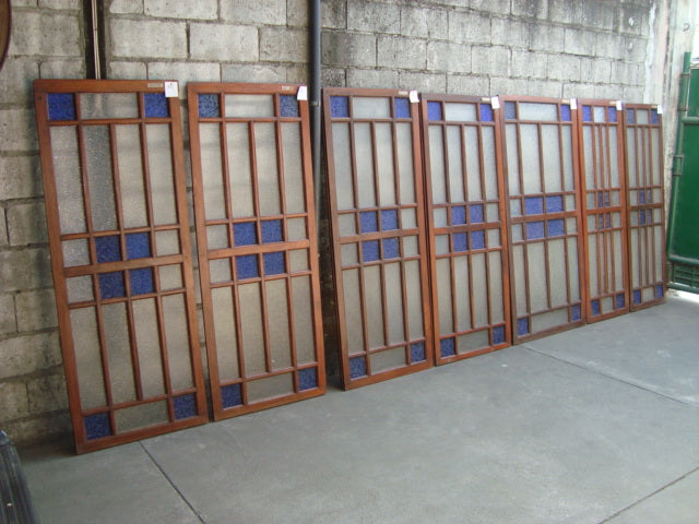 French Windows Blue & Frosted Glass Narra