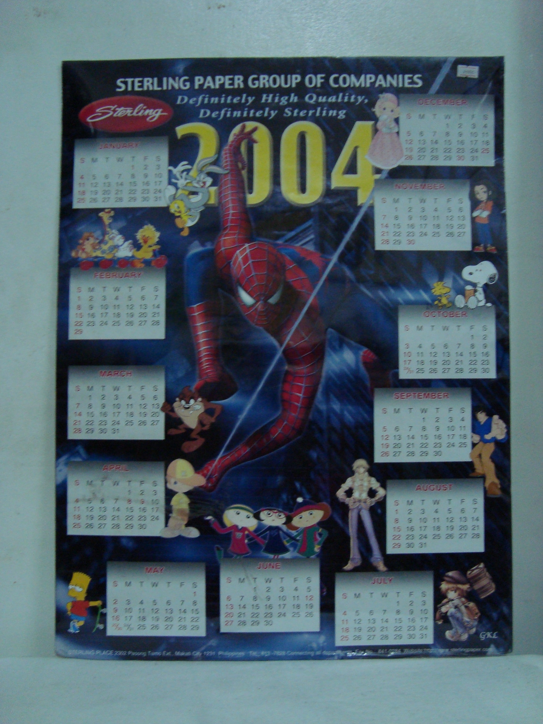 Spiderman Poster Calendar 2004