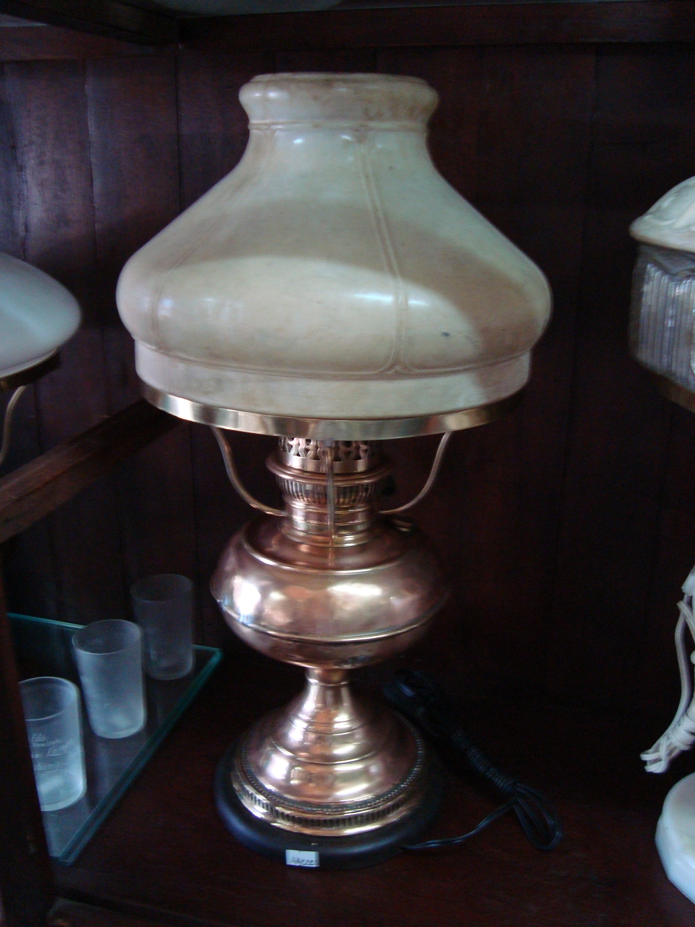 Table Lamp Brass Base Peras Shade