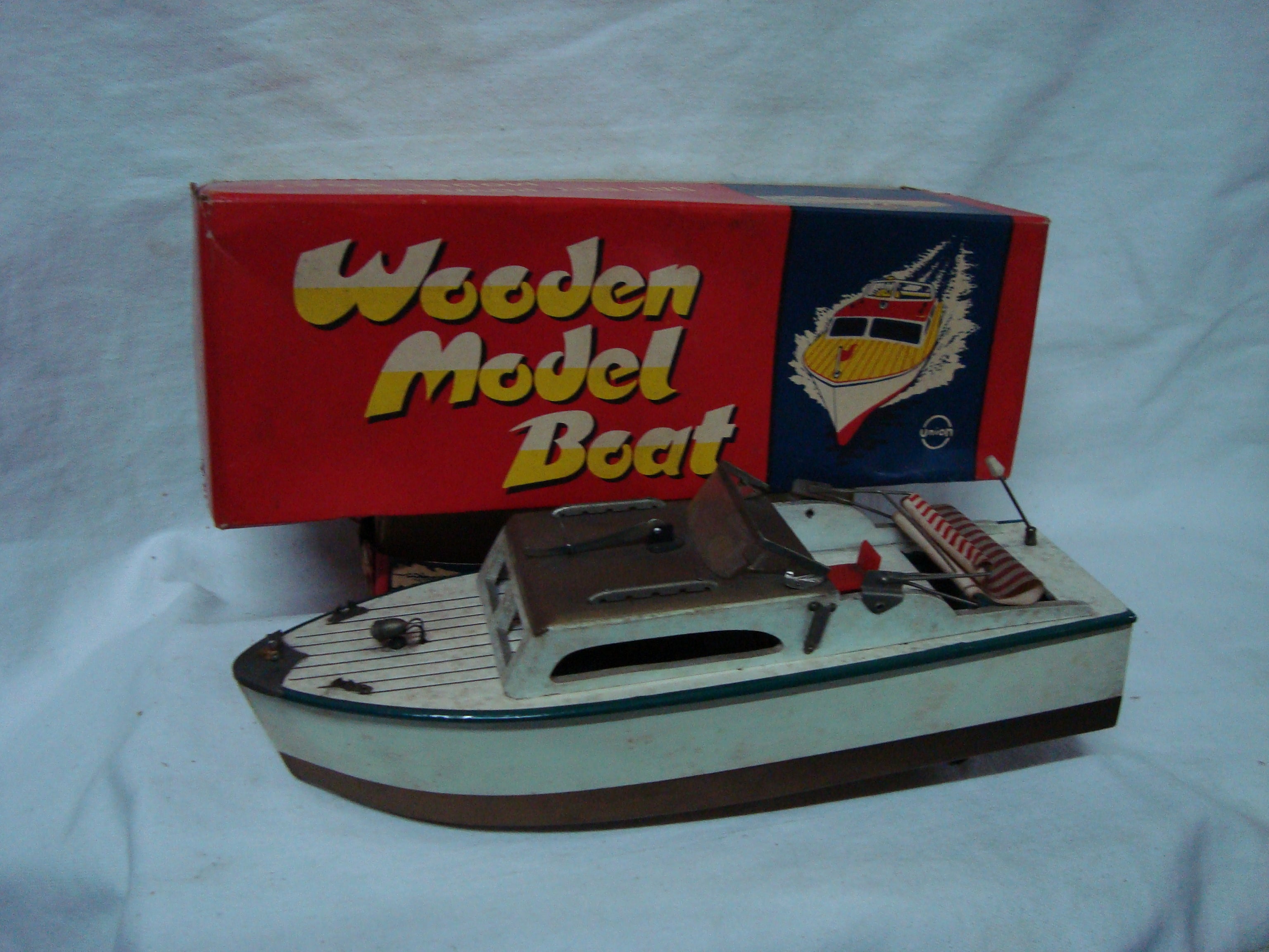 Wooden Model Boat w/ Box